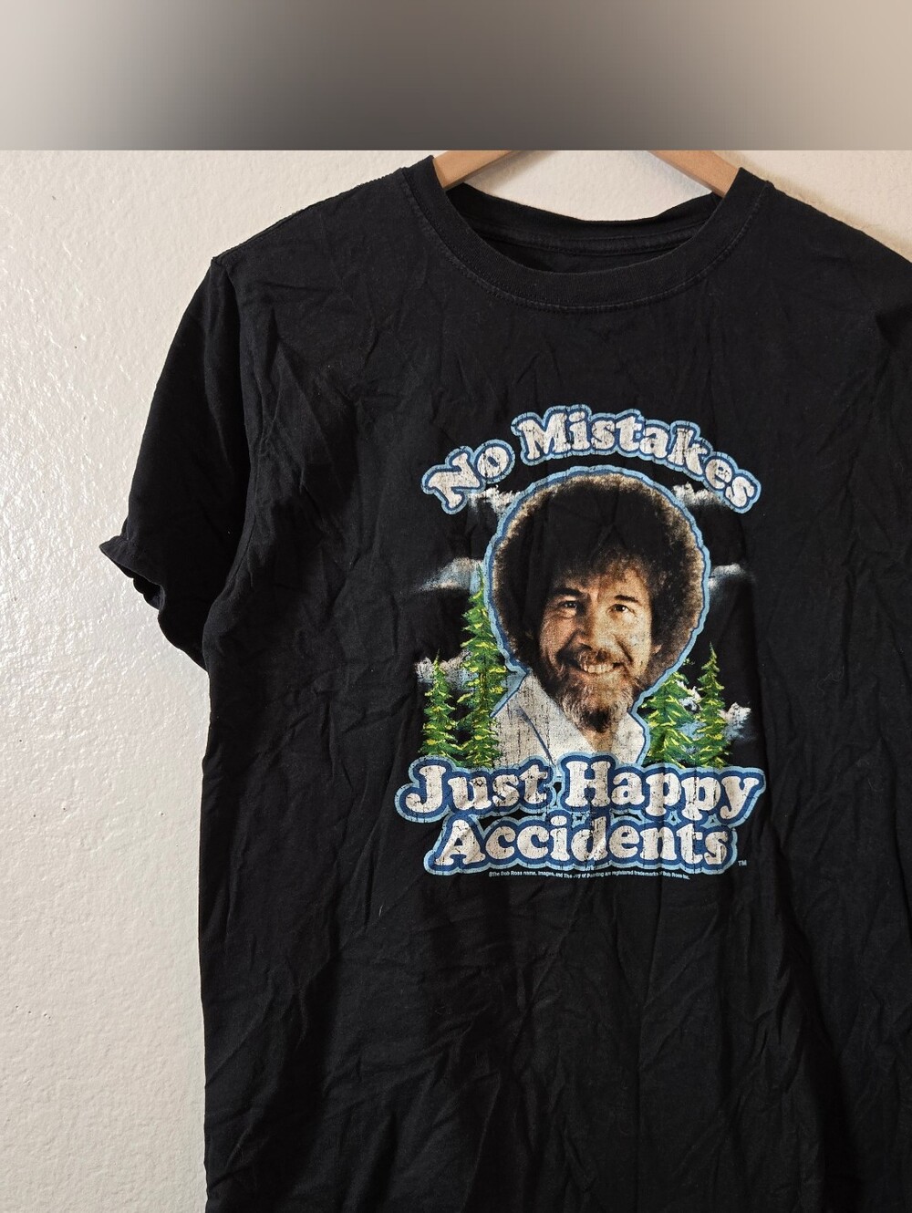 Bob Ross Black Short Sleeve T-shirt